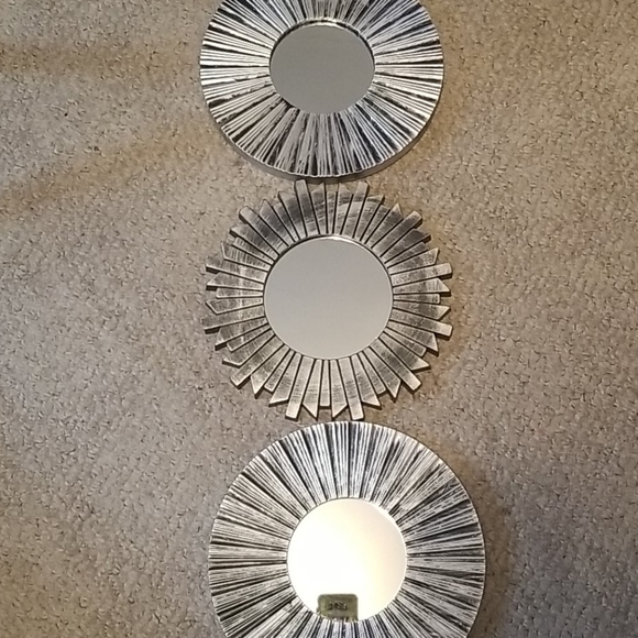 Other - Wall Art Faux Metal Mirrors Set of 3